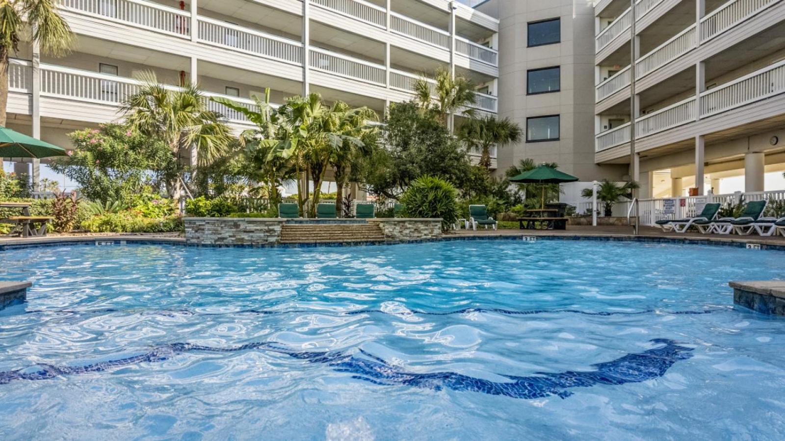 Heated Pool View Beachside Haven Balcony